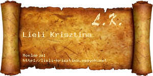 Lieli Krisztina névjegykártya